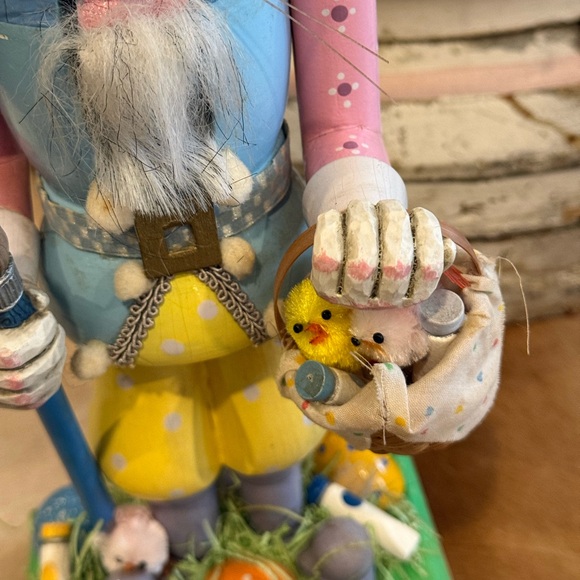 Vintage Inspired Whimsical Rabbit Nutcracker with Pastel Colors - Picture 14 of 15